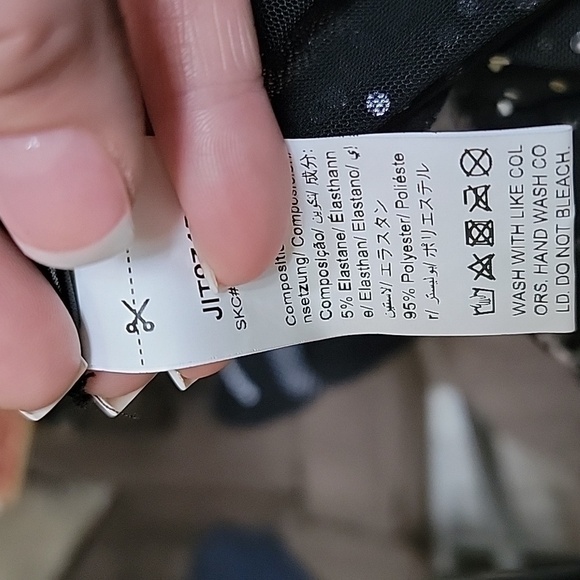 Sequin Short Sleeve Sheer Swim Coveup/Overshirt Size L - Picture 8 of 8